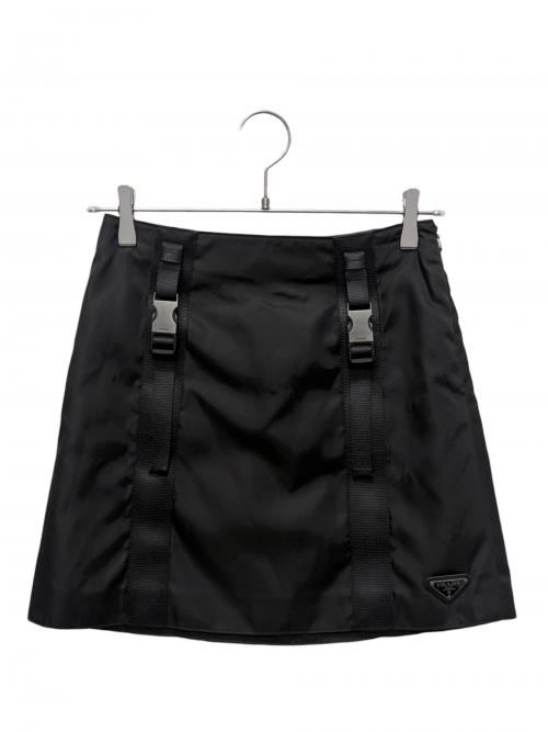 PRADA（プラダ）PRADA (プラダ) Re Nylon トライアングルロゴ スカート ブラック サイズ:36の古着・服飾アイテム