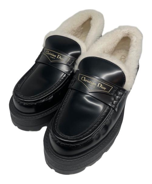 Christian Dior（クリスチャン ディオール）Christian Dior (クリスチャン ディオール) プラットフォームローファー ブラック サイズ:37 1/2の古着・服飾アイテム