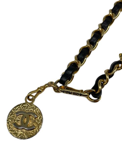CHANEL（シャネル）CHANEL (シャネル) ココマーク チェーンベルト ブラック×ゴールドの古着・服飾アイテム
