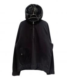 HERMES（エルメス）の古着「セリエボタンハーフジップパーカー」｜ブラック