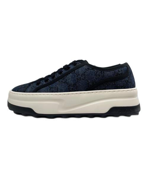 GUCCI（グッチ）GUCCI (グッチ) GGデニムスニーカー ブルー サイズ:37 1/2の古着・服飾アイテム