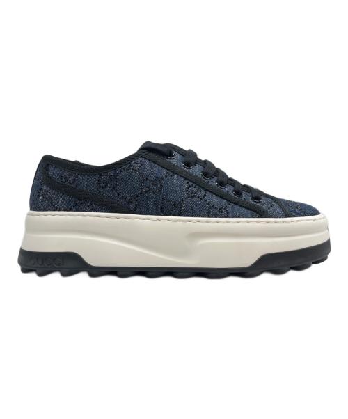 GUCCI（グッチ）GUCCI (グッチ) GGデニムスニーカー ブルー サイズ:37 1/2の古着・服飾アイテム