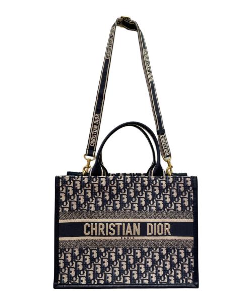 Christian Dior（クリスチャン ディオール）Christian Dior (クリスチャン ディオール) ブックトート ネイビー サイズ:ミディアムの古着・服飾アイテム