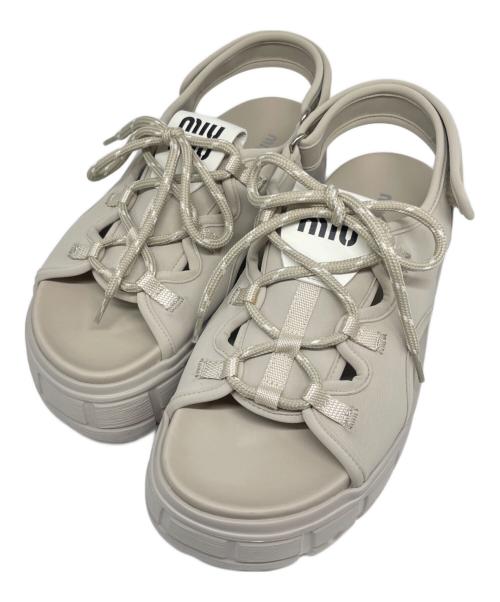 MIU MIU（ミュウミュウ）MIU MIU (ミュウミュウ) チャンキーネオプレン ライトグレー サイズ:38 1/2の古着・服飾アイテム