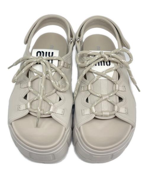 MIU MIU（ミュウミュウ）MIU MIU (ミュウミュウ) チャンキーネオプレン ライトグレー サイズ:38 1/2の古着・服飾アイテム