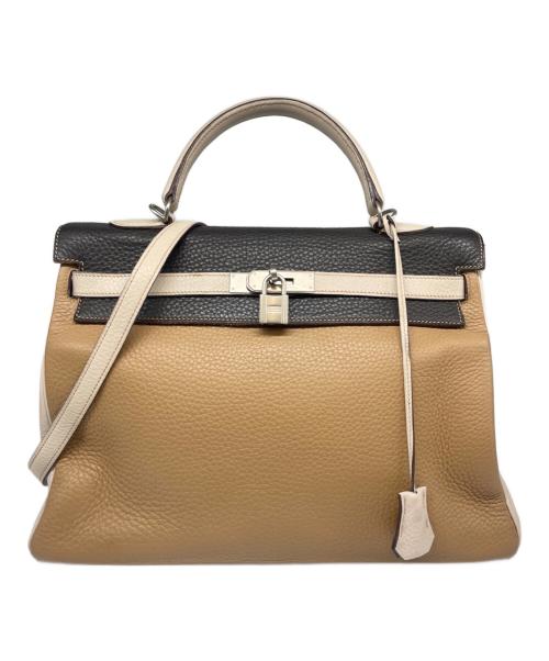 HERMES（エルメス）HERMES (エルメス) ケリー32 内縫い/マットシルバー金具/トリヨンクレマンス/□G刻印 トリコロールカラー サイズ:32の古着・服飾アイテム