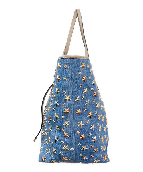 JIMMY CHOO（ジミーチュウ）JIMMY CHOO (ジミーチュウ) スタッズトートバッグ スカイブルーの古着・服飾アイテム
