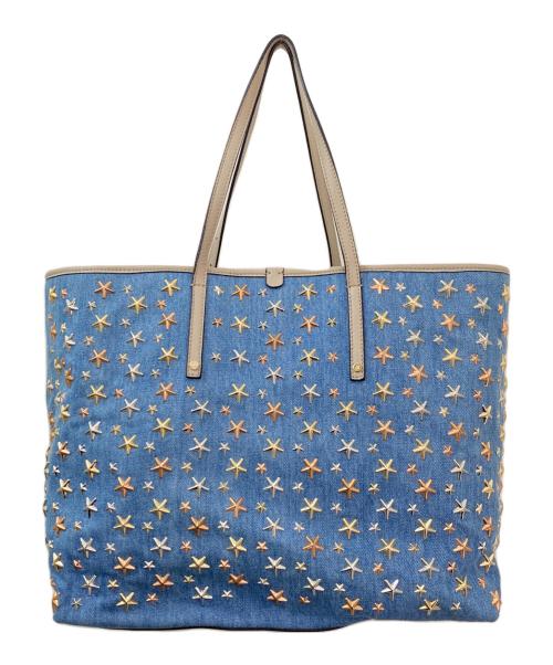 JIMMY CHOO（ジミーチュウ）JIMMY CHOO (ジミーチュウ) スタッズトートバッグ スカイブルーの古着・服飾アイテム