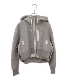 sacai（サカイ）の古着「デザインショートフーディー」｜ライトグレー
