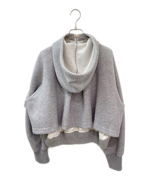 sacai（サカイ）sacai (サカイ) デザインショートフーディー ライトグレー サイズ:2の古着・服飾アイテム