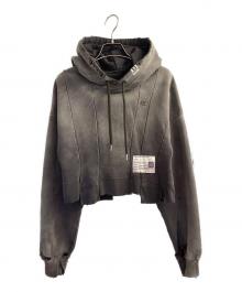 Maison MIHARA YASUHIRO（メゾン ミハラ ヤスヒロ）の古着「ダメージ加工ショートフーディー」｜グレー