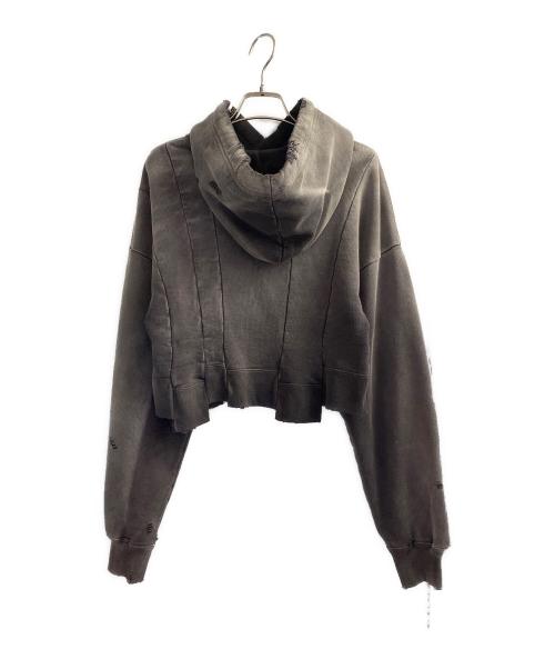 Maison MIHARA YASUHIRO（メゾン ミハラ ヤスヒロ）Maison MIHARA YASUHIRO (メゾン ミハラ ヤスヒロ) ダメージ加工ショートフーディー グレー サイズ:36の古着・服飾アイテム