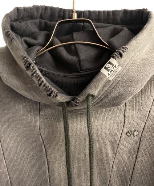 Maison MIHARA YASUHIRO（メゾン ミハラ ヤスヒロ）Maison MIHARA YASUHIRO (メゾン ミハラ ヤスヒロ) ダメージ加工ショートフーディー グレー サイズ:36の古着・服飾アイテム
