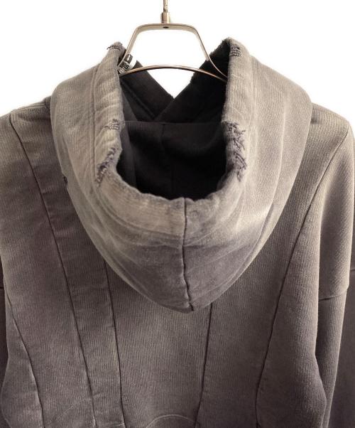 Maison MIHARA YASUHIRO（メゾン ミハラ ヤスヒロ）Maison MIHARA YASUHIRO (メゾン ミハラ ヤスヒロ) ダメージ加工ショートフーディー グレー サイズ:36の古着・服飾アイテム