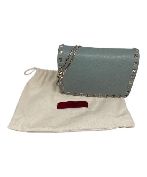 VALENTINO（ヴァレンティノ）VALENTINO (ヴァレンティノ) ロックスタッズ ミニチェーンショルダー ライトグレーの古着・服飾アイテム