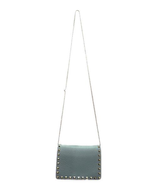 VALENTINO（ヴァレンティノ）VALENTINO (ヴァレンティノ) ロックスタッズ ミニチェーンショルダー ライトグレーの古着・服飾アイテム