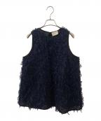 UNITED ARROWSユナイテッドアローズ）の古着「ヤーンノースリーブブラウス」｜ネイビー