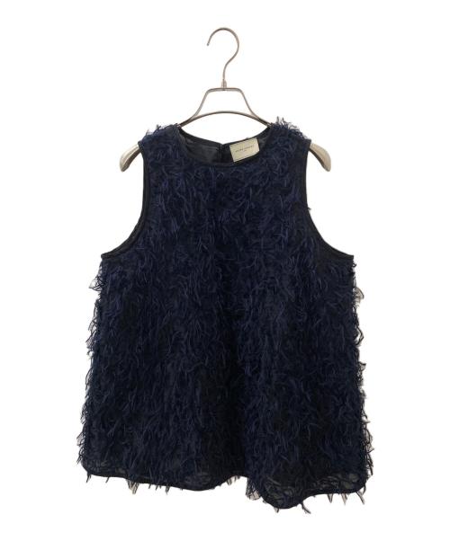 UNITED ARROWS（ユナイテッドアローズ）UNITED ARROWS (ユナイテッドアローズ) ヤーンノースリーブブラウス ネイビー サイズ:Freeの古着・服飾アイテム