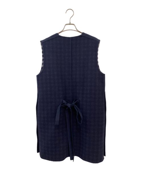 DRAWER（ドゥロワー）DRAWER (ドゥロワー) ウールケヌキチェックコンビジレ ネイビー×グレー サイズ:36の古着・服飾アイテム