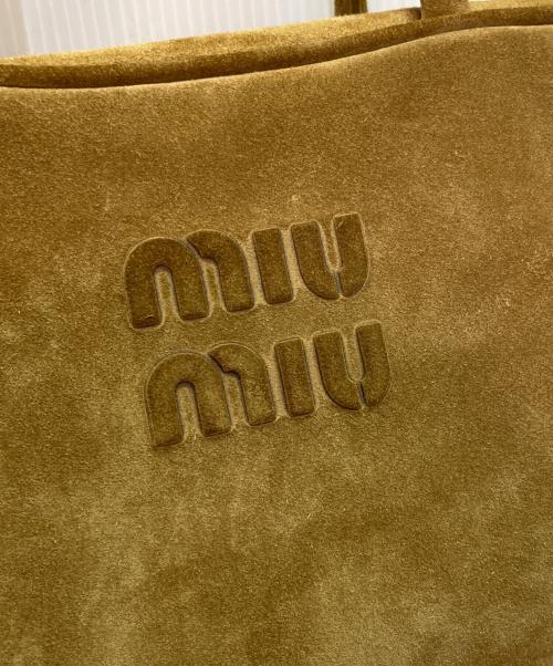 MIU MIU（ミュウミュウ）MIU MIU (ミュウミュウ) スエード ボー バッグ オリーブグリーンの古着・服飾アイテム