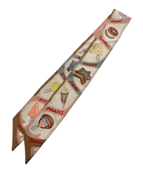 HERMES（エルメス）HERMES (エルメス) ツィリー/Funny Ice Cream《ファニー・アイスクリーム》 アイボリー×ピンクの古着・服飾アイテム