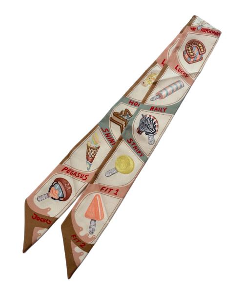 HERMES（エルメス）HERMES (エルメス) ツィリー/Funny Ice Cream《ファニー・アイスクリーム》 アイボリー×ピンクの古着・服飾アイテム