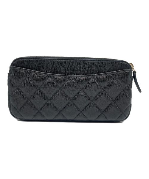 CHANEL（シャネル）CHANEL (シャネル) Wジップ チェーンウォレット ブラックの古着・服飾アイテム
