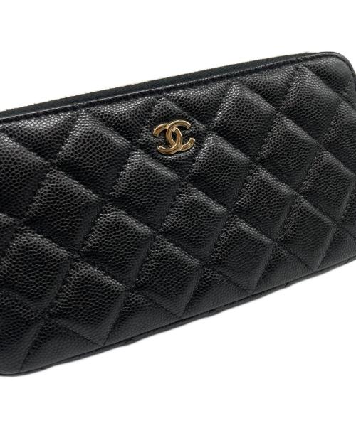 CHANEL（シャネル）CHANEL (シャネル) Wジップ チェーンウォレット ブラックの古着・服飾アイテム