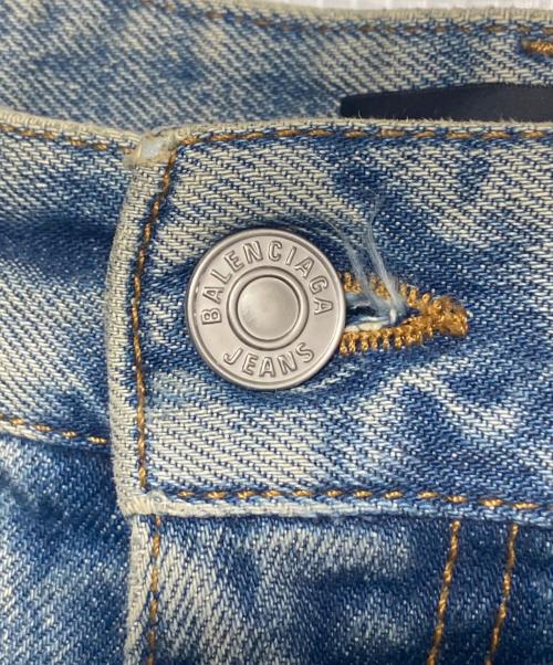 BALENCIAGA（バレンシアガ）BALENCIAGA (バレンシアガ) Pull-up wide baggy denim pants スカイブルー サイズ:Lの古着・服飾アイテム