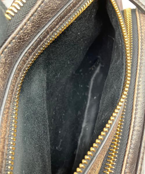 MIU MIU（ミュウミュウ）MIU MIU (ミュウミュウ) ポケット ナッパレザー バッグ 5BC189 ダークブラウンの古着・服飾アイテム