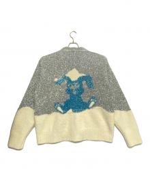 KENZO（ケンゾー）の古着「ラメニットカーディガン」｜シルバー×アイボリー