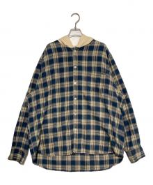 KAMIYA（カミヤ）の古着「25SS フーデッド チェックシャツ」｜スカイブルー