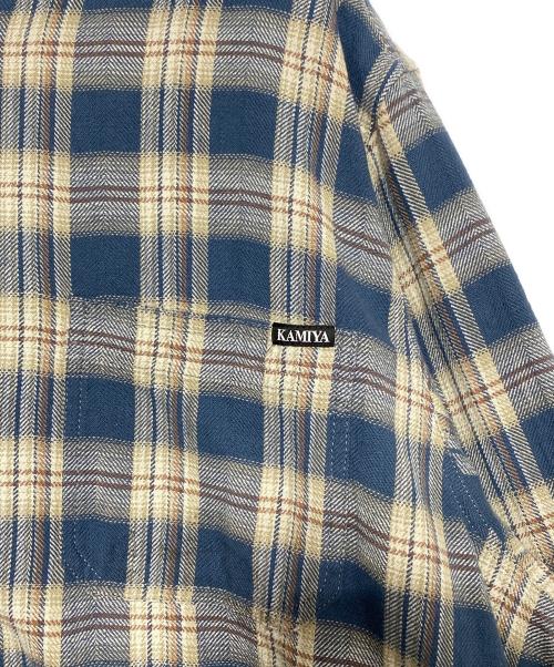 KAMIYA（カミヤ）KAMIYA (カミヤ) 25SS フーデッド チェックシャツ スカイブルー サイズ:Sの古着・服飾アイテム