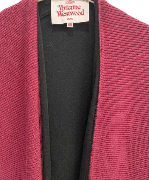 Vivienne Westwood man（ヴィヴィアン ウェストウッド マン）Vivienne Westwood man (ヴィヴィアン ウェストウッド マン) デザインカーディガン ボルドー×ブラック サイズ:Ｍの古着・服飾アイテム