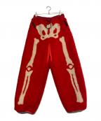 KAPITALキャピタル）の古着「BONE Boa Fleece Easy Pants」｜レッド