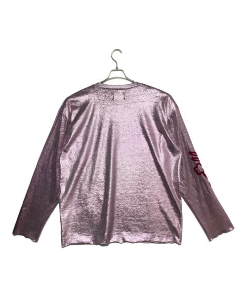 KIDILL（キディル）KIDILL (キディル) FLOWER CORD EMBROIDERY VELOUR L/S TEE ピンク サイズ:FREEの古着・服飾アイテム