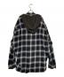 MIHARA YASUHIRO (ミハラヤスヒロ) Hoodie Combine Checkered Shirt ブラック×ホワイト サイズ:50：40000円
