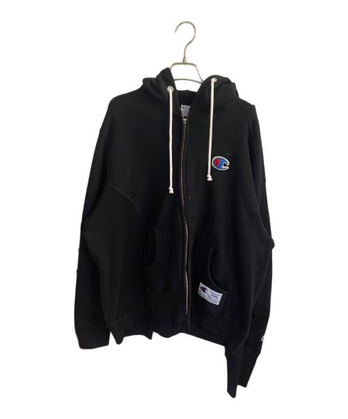 Champion（チャンピオン）Champion (チャンピオン) UNDERCOVER (アンダーカバー) リバースウィーブジップフーデッドスウェットシャツ ブラック サイズ:XXLの古着・服飾アイテム