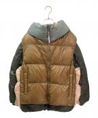 beautiful people×NANGAビューティフルピープル×ナンガ）の古着「multilayering down vest blouson」｜ピンク×グリーン