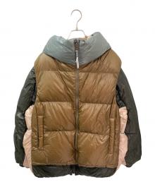 beautiful people×NANGA（ビューティフルピープル×ナンガ）の古着「multilayering down vest blouson」｜ピンク×グリーン