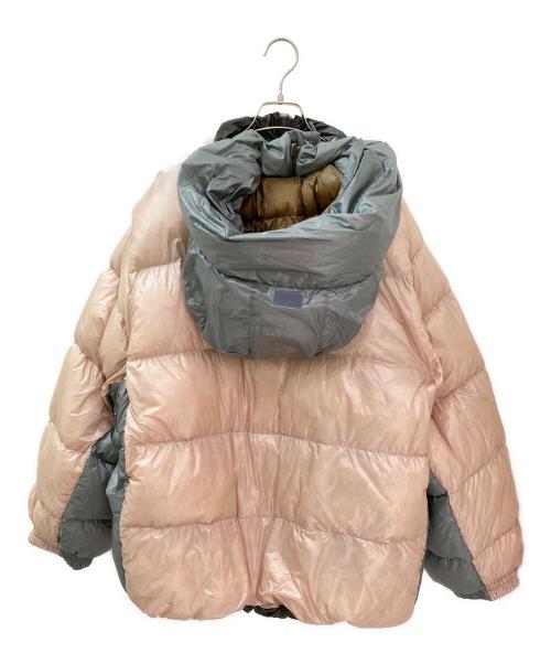 beautiful people（ビューティフルピープル）beautiful people (ビューティフルピープル) NANGA (ナンガ) multilayering down vest blouson ピンク×グリーン サイズ:42の古着・服飾アイテム