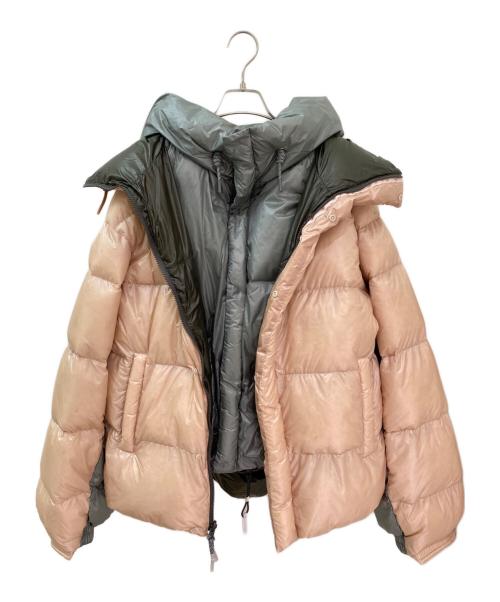 beautiful people（ビューティフルピープル）beautiful people (ビューティフルピープル) NANGA (ナンガ) multilayering down vest blouson ピンク×グリーン サイズ:42の古着・服飾アイテム