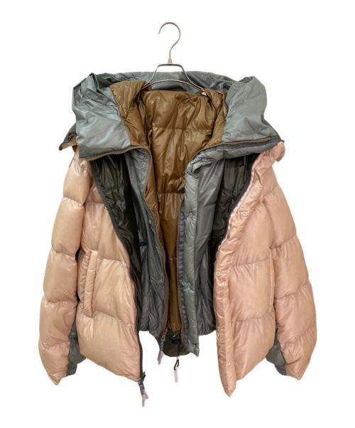 beautiful people（ビューティフルピープル）beautiful people (ビューティフルピープル) NANGA (ナンガ) multilayering down vest blouson ピンク×グリーン サイズ:42の古着・服飾アイテム