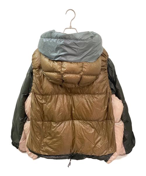 beautiful people（ビューティフルピープル）beautiful people (ビューティフルピープル) NANGA (ナンガ) multilayering down vest blouson ピンク×グリーン サイズ:42の古着・服飾アイテム