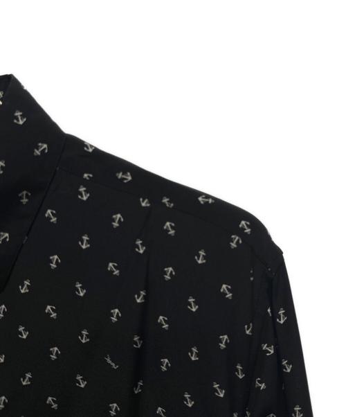 Saint Laurent Paris（サンローランパリ）Saint Laurent Paris (サンローランパリ) アンカー 総柄シャツ ブラック サイズ:39の古着・服飾アイテム