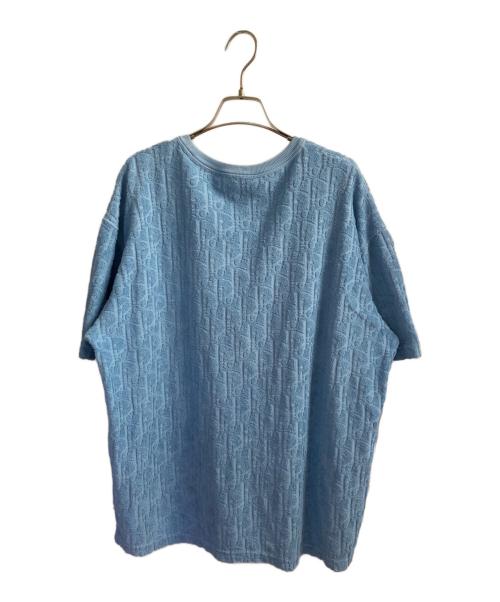 Dior（ディオール）Dior (ディオール) オブリーク テリーコットン ジャカードTシャツ ブルー サイズ:XLの古着・服飾アイテム