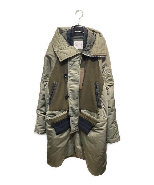 sacai（サカイ）sacai (サカイ) ナイロン切替ボンバーコート カーキ サイズ:2の古着・服飾アイテム