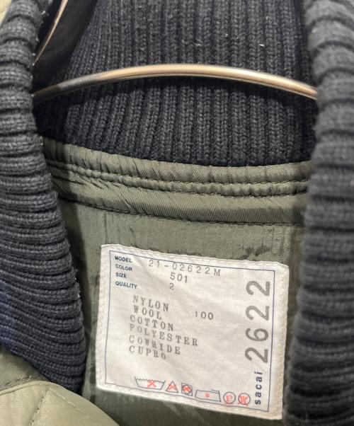 sacai（サカイ）sacai (サカイ) ナイロン切替ボンバーコート カーキ サイズ:2の古着・服飾アイテム