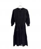 CHANELシャネル）の古着「CCボタン コットンニットワンピース」｜ブラック