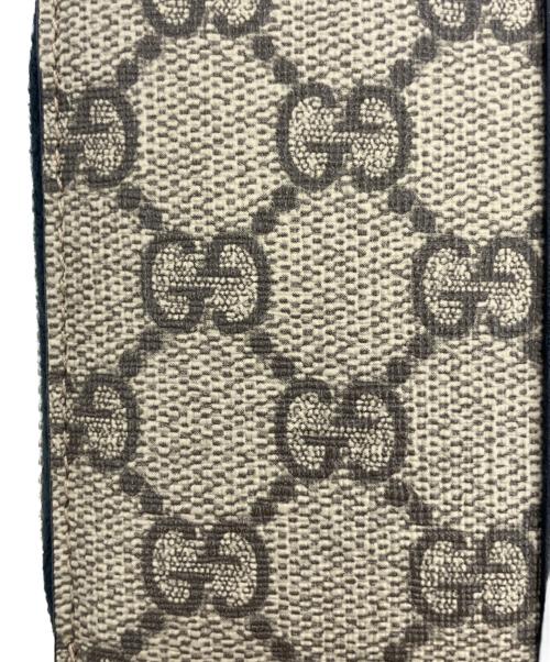 GUCCI（グッチ）GUCCI (グッチ) GGスプリーム ラウンドファスナーロングウォレット ベージュ×ブラック サイズ:‐の古着・服飾アイテム